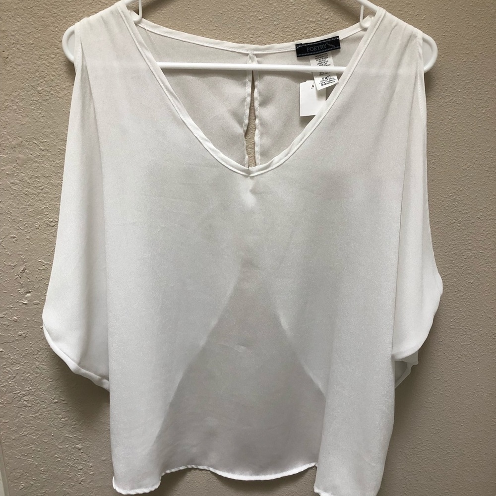 White Open Back Blouse